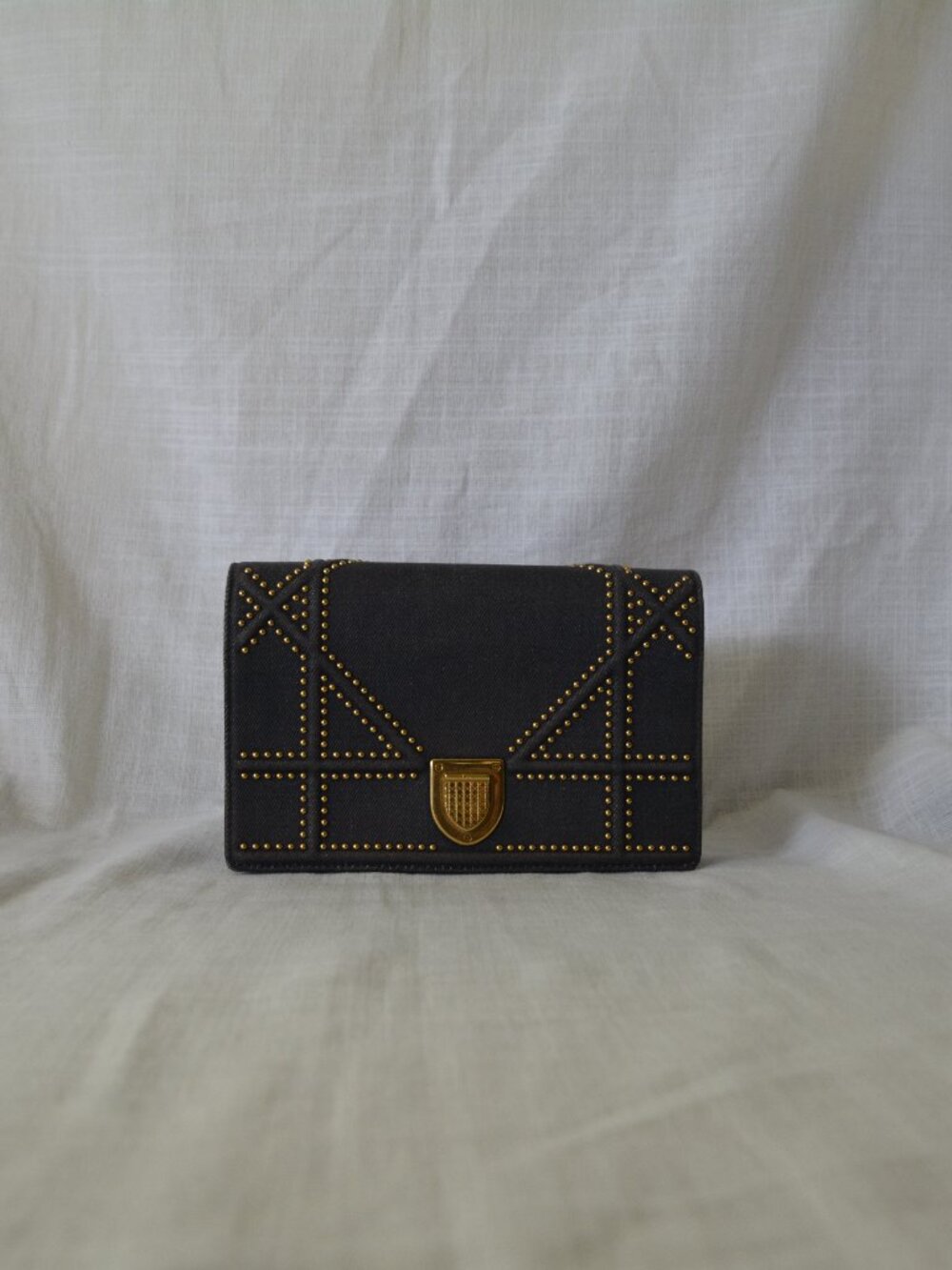 Christian Dior Diorama Studded Clutch/Wallet on Chain